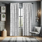 Ambesonne Black and White Curtains, Scribble Swirling Motifs Spiral Floral Stems Modern Abstract Scroll, Window Treatments 2 Panel Set for Living Room Bedroom, Pair of - 28" x 63", White Charcoal Grey