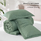 Bedsure King Size Comforter Set - Green Soft Bedding for All Seasons, Cationic Dyed Bed Set, 3 Pieces, 1 King Size Comforter (104"x90") and 2 Pillow Shams (20"x36"+2")
