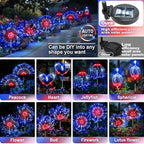 Anordsem Solar Lights Outdoor Waterproof: Garden Light Solar Powered for Yard Outside - LED Sparkler Fireworks Colorful Lighting Patio Decor 8 Pack - Gardening Gifts for Women Men Gardener