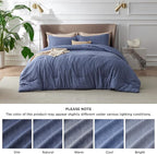 Bedsure Full Comforter Set - Infinity Blue Soft Bedding for All Seasons, Cationic Dyed Bed Set, 3 Pieces, 1 Full Size Comforter (82"x86") and 2 Pillow Shams (20"x26"+2")