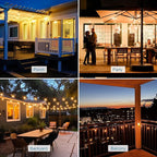 HISTAR Led String Lights Outdoor 30ft Patio Lights Waterproof with 27 G40 Shatterproof Bulbs, Connectable Globe String Lights for Outside, Backyard Balcony Bistro Party Cafe Lights