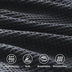 Bedsure 100% Cotton Duvet Cover King Size with Fitted Sheet - 4 Pieces Charcoal Waffle Weave Bedding Set, GentleSoft™ and Breathable, Includes 1 Duvet Cover 104x90, 1 Fitted Sheet, 2 Pillow Shams