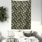 Lunarable Sunflower Tapestry Twin Size, Abstract Nature Inspired Illustration Bouquet Retro Composition, Wall Hanging Bedspread Bed Cover Wall Decor, Twin Size, Yellow Green