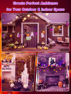 SUNSGNE G40 LED Outdoor Halloween String Lights 25FT Globe String Lights with 27 LED Shatterproof Clear Orange Purple Lights(2 Spare) for Patio Balcony Backyard Pergola Decor