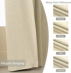 KangBang Wide 60" Sliding Door Blackout Curtains, Dual-Sided Linen Large Window Drapes for Sliding Glass Door Living Room, Room Darkening UV Protection Curtains 2 Panels,60x102 Inch, Natural Beige