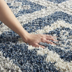 Nourison Home Scandinavian Shag Denim Blue 5'3" x 7'9" Area Rug, Easy Clean, Non Shedding, Bed Room, Living Room, Dining Room, Kitchen (5x8)