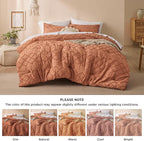 Bedsure California King Comforter Set - Pumpkin Comforter, Boho Tufted Shabby Chic Bedding for Kids, 3 Pieces Vintage Farmhouse Bed Set for All Seasons, Fluffy Soft Bedding with 2 Pillow Shams