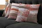 Ambesonne Grunge Throw Pillow Cushion Case Pack of 4, Abstract Design Simplistic Minimal Stripes Brushstrokes Contemporary, Modern Accent Double-Sided Digital Printing, 20", Taupe Paprika and Rose
