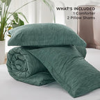 Bedsure Full Comforter Set - Emerald Green Soft Bedding for All Seasons, Cationic Dyed Bed Set, 3 Pieces, 1 Full Size Comforter (82"x86") and 2 Pillow Shams (20"x26"+2")