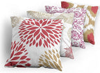 Ambesonne Vintage Throw Pillow Cushion Case Pack of 4, Bohemian Ornamental Leaves Dahlia Pattern Geometric Art Curlicue Motif, Modern Accent Double-Sided Digital Printing, 20", Dark Pink and Camel