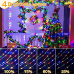 Ollny Christmas Lights Warm and Multicolor, 600LED 197FT Christmas Tree Lights IP67 Waterproof, Plug in Fairy Light with Remote 11 Modes Timer, Xmas Light for Outdoor Indoor House Holiday