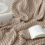 Bedsure Cooling Cotton Waffle Twin XL Blanket - Lightweight Breathable Blanket of Rayon Derived from Bamboo for Hot Sleepers, Luxury Throws for Bed, Couch and Sofa, Taupe, 66x90 Inches