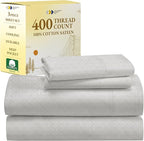 California Design Den Deep Pocket Twin Sheets Set - 400 Thread Count Sateen, Natural 100% Cotton Bed Sheets, Deep Pocket Cooling and Durable Bedding Set - Taupish-Sage Crosshatch