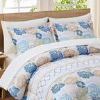 Floral Comforter Set King Size with Sheets Bed in a Bag – Deep Pocket Fitted Sheet with Elastic Corners, Cozy Comforter, Pillowcases & Shams – Soft Microfiber All Season Bedding – Machine Washable