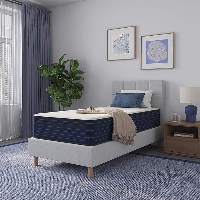 NapQueen Twin-XL Size, 12 Inch New Victoria Hybrid Cooling Gel Infused Pocket Spring and Memory Foam Mattress, Bed in a Box, CertiPUR-US Certified