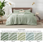 Bedsure King Size Comforter Set - Celadon Green Soft Bedding for All Seasons, Cationic Dyed Bed Set, 3 Pieces, 1 King Size Comforter (104"x90") and 2 Pillow Shams (20"x36"+2")