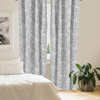 Ambesonne Black and White Window Curtains, Paisley Design with Sketch Style Flowers Leaves on Monochrome Background, Decor 2-Panel Set with Rod Pocket, Pair of - 28" x 95", White and Charcoal