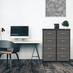 SIMPLE HOUSEWARE 8 Drawer Wide Dresser Tall Storage Tower, Dark Grey