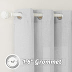RYB HOME Grey Sheer Curtains - Linen Grommet Window Curtain Drapes Light Airy Semi Sheers for Bedroom Patio Living Room Patio Door, Wide 52 x Long 84 inch, 2 Panels, Dove Grey