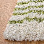 SAFAVIEH Arizona Shag Collection Area Rug - 5'1" x 7'6", Ivory & Green, Moroccan Design, Non-Shedding & Easy Care, 1.6-inch Thick Ideal for High Traffic Areas in Living Room, Bedroom (ASG741Y)