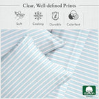 California Design Den Queen Sheet Set - 400 Thread Count Sateen, Natural 100% Cotton Bed Sheets Queen Size, Deep Pocket Cooling and Durable Bedding - Cape Stripe