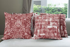 Ambesonne Vintage Throw Pillow Cushion Case Pack of 4, Abstract Grunge Effect Brushstrokes and Waving Striping Stains Paisley Drops, Modern Accent Double-Sided Digital Printing, 24", Maroon Rust White