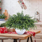 50 Pcs Christmas Greenery Pines Branch Pine Branches Artificial Green Pine Stem - Real Touch for Vase DIY Crafts Flower Arrangement Home Indoor Christmas Decor(18 Inch)