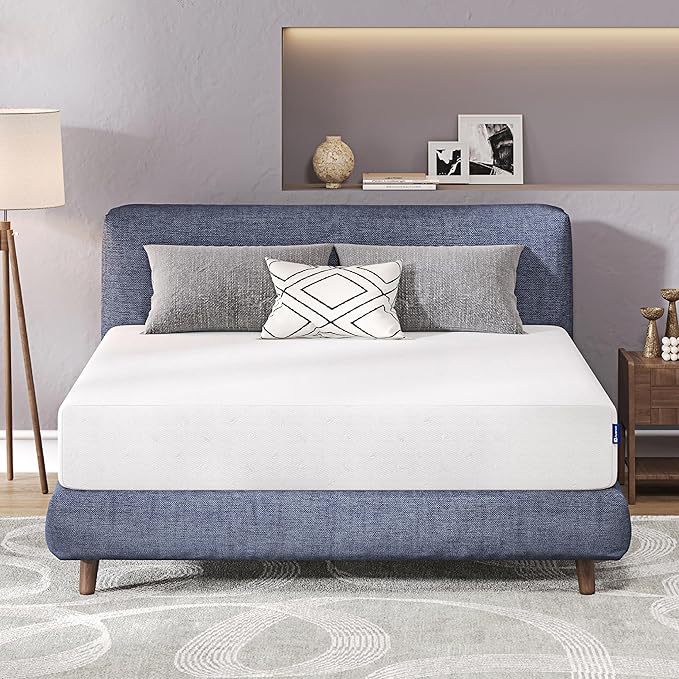Avenco King Size Mattress, 10 Inch Bamboo Charcoal King Memory Foam Mattress in a Box for Pain Relief & Cooling Sleep, Medium Soft King Bed Mattress, CertiPUR-US Certified