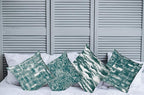 Ambesonne Vintage Throw Pillow Cushion Case Pack of 4, Abstract Grunge Effect Brushstrokes Waving Striping Stains Paisley Drops, Modern Accent Double-Sided Digital Printing, 24", Dark Sea Green Teal