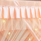 Mengersi Canopy Bed Curtains Twin Sizes,Bed Canopy for Girls Royal Luxurious Cozy Bed Drapes Girls Room Decor(Peach,Twin)