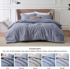 Bedsure Twin/Twin XL Comforter Set - Navy Blue Soft Bedding for All Seasons, Cationic Dyed Bed Set, 2 Pieces, 1 Twin Size Comforter (68"x88") and 1 Pillow Sham (20"x26"+2")