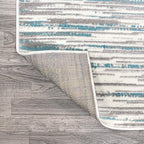 JONATHAN Y Speer Abstract Linear Stripe Gray/Blue Indoor Area Rug, 3x5, Contemporary, Rustic, Easy-Cleaning for Living Room, Bedroom, Kitchen, Pet Friendly, Non-Shedding (LUX106A-3)