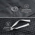 Bedsure Cotton Duvet Cover Queen - 100% Cotton Waffle Weave Charcoal Duvet Cover Queen Size, GentleSoft™ and Breathable Bedding Set for All Season, 3 Pieces, 90"x90"
