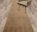 Custom Size Modern Abstract Floor Carpet Runner Rug for Hallways, Slip Resistant Latex Rubber Backed, 31 inch Wide X Customized Length, Art Gold Tan, 31 inch X 12 feet