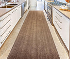 Custom Length Cut to Size Wide Width Carpet Runner Rug for Hallways, Slip Resistant Latex Rubber Backed, 31 inch Wide X Customized Length, Stripe Brown, 31 inch X 6 feet
