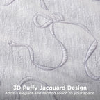 Bedsure Full Size Comforter Set, Light Purple Boho Tufted Bed Set, 3D Puffy Jacquard Bedding Full Size, 3 Pieces, 1 Farmhouse Shabby Chic Embroidery Comforter with Bow Pattern & 2 Pillow Cases
