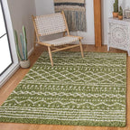 SAFAVIEH Arizona Shag Collection Area Rug - 5'1" x 7'6", Green & Ivory, Moroccan Design, Non-Shedding & Easy Care, 1.6-inch Thick Ideal for High Traffic Areas in Living Room, Bedroom (ASG741X)