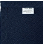 COTTON CRAFT Soft Cotton Thermal Blanket - Plush Herringbone Twill - All Season Luxurious Breathable Skin Friendly Lightweight Cooling Throw Blanket - Sofa Couch Travel Camping Dorm - Full Queen Navy