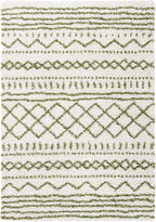 SAFAVIEH Arizona Shag Collection Area Rug - 5'1" x 7'6", Ivory & Green, Moroccan Design, Non-Shedding & Easy Care, 1.6-inch Thick Ideal for High Traffic Areas in Living Room, Bedroom (ASG741Y)