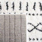 SAFAVIEH Arizona Shag Collection Area Rug - 5'1" Square, Ivory & Black, Moroccan Design, Non-Shedding, 1.6-inch Thick, Ideal for High Traffic Areas in Living Room, Bedroom (ASG741Z-5SQ)