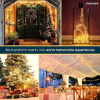 MUMUXI 2 Pack 33ft 100 LED Fairy Lights with Timer, Ourdoor Battery-Powered Twinkle and Remote Control, Christmas String Lights, Warm White Waterproof Decorative Lighting for Holidays and Events