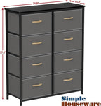 SIMPLE HOUSEWARE 8 Drawer Wide Dresser Tall Storage Tower, Dark Grey