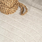 Eyely NCS101A-8 Scandinavian Odense Minimalist Angle Geometric Indoor Area Rug, Modern, Contemporary, Coastal, Bohemian, Bedroom, Kitchen, Living Room, Non Shedding, Ivory/Cream, 8' x 10'