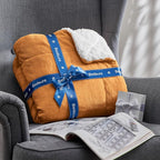 Bedsure GentleSoft Sherpa Fleece Throw Blanket for Couch - Thick and Warm, Soft Fuzzy Plush Throw Blanket for Winter, Orange, 50x60 Inches