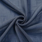 Aiyueng Kirei 2 PCS Faux Linen Navy Blue Kitchen Sheer Curtains 36 inch Length, Soft Lightweight Textured Short Cafe Curtains for Farmhouse Bathroom Bedroom Small Windows, Each 30Wx36L inch, Navy