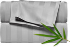 California King Sheets by Pure Bamboo, Genuine 100% Organic Viscose Derived from Bamboo Bed Sheet Set, Soft & Cooling, Double Stitching, Lifetime Quality Promise (California King, Jacquard Silver)