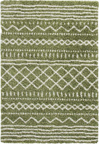 SAFAVIEH Arizona Shag Collection Area Rug - 5'1" x 7'6", Green & Ivory, Moroccan Design, Non-Shedding & Easy Care, 1.6-inch Thick Ideal for High Traffic Areas in Living Room, Bedroom (ASG741X)