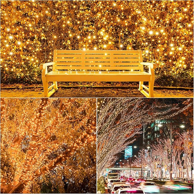Blissun Halloween Lights: 50-Count Black Wire Mini String Lights with 8 Modes, 16 ft for Decorations (1 Pack, Orange)
