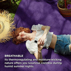 Bedsure Cooling Cotton Waffle Twin XL Blanket - Lightweight Breathable Blanket of Rayon Derived from Bamboo for Hot Sleepers, Luxury Throws for Bed, Couch and Sofa, Purple, 66x90 Inches
