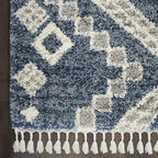 Nourison Home Scandinavian Shag Denim Blue 7'10" x 10'6" Area Rug, Easy Clean, Non Shedding, Bed Room, Living Room, Dining Room, Kitchen (8x11)